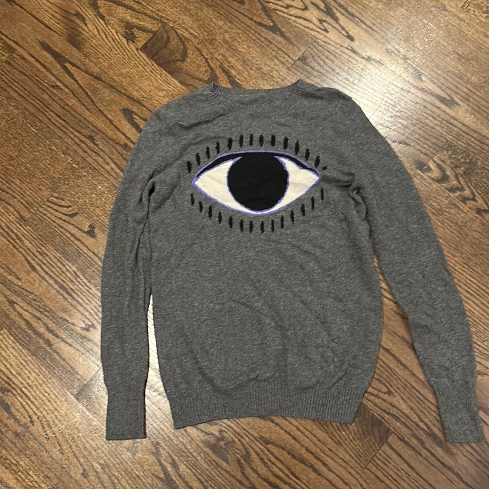 Bloomingdales Aqua Cashmere Evil Eye Sweater